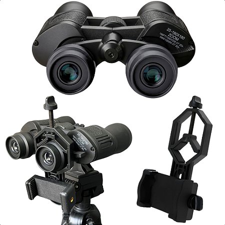 Binóculo Profissional Longo Alcance Com Ajuste de Zoom 20-180x180 Com Suporte Para Celular