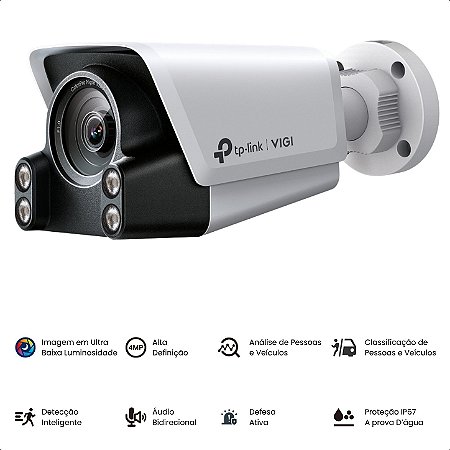 Câmera IP Externa BULLET TP-LINK VIGI C340S 4MP COLORPRO IA POE