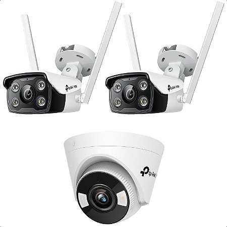 KIT Wi-FI Residencial 2 Un Câmera Externa C340-W 4MP + 1 Un Câmera Interna C440-W 4MP