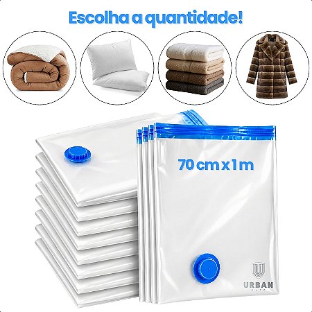 Kit Sacos a Vácuo 70x100cm Organizador de Edredom Queen Cobertores Grandes Mantas Grossas Travesseiros Roupas de Inverno