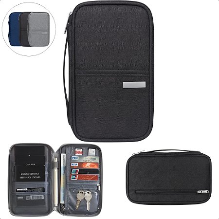 Case Organizador Passaporte Carteira Oxford Médio Impermeável