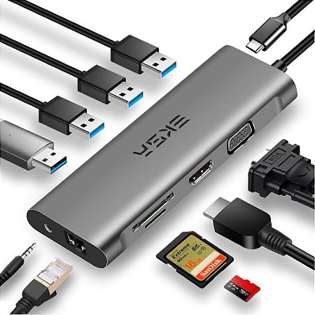Hub Adaptador USB-C 11 em 1 Thunderbolt 3 EKSA