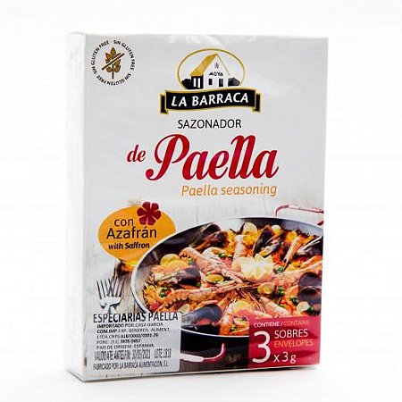 Tempero para Paella com açafrão La Barraca  3 envelopes com 3 g