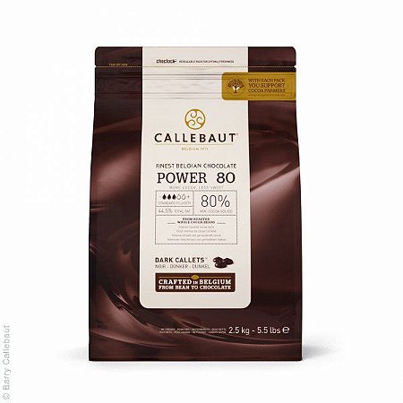 CHOCOLATE CALLETS 'POWER 80' AMARGO 80% 2,5KG - CALLEBAUT