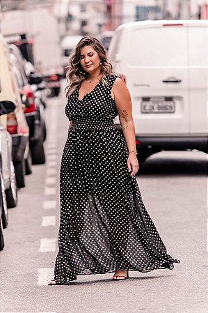 vestido poa plus size