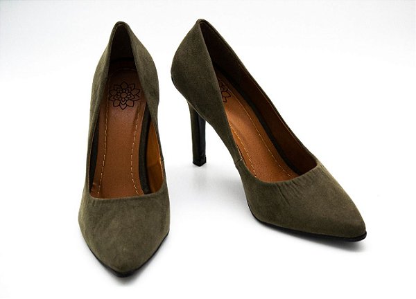 scarpin verde militar