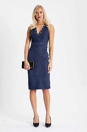 vestido midi suede