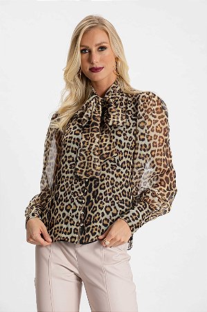 camisa animal print onça