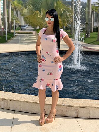 vestido neoprene tubinho
