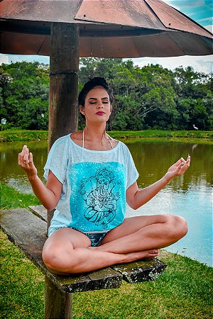 Camiseta Energia Positiva Ganesha Azul - T-shirt