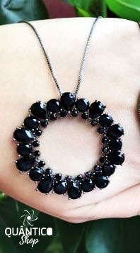 Colar Mandala - Rodio Negro com Zircônia