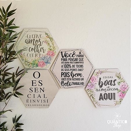 Conjunto Vibre e Realize - 4 Placas Hexagonais