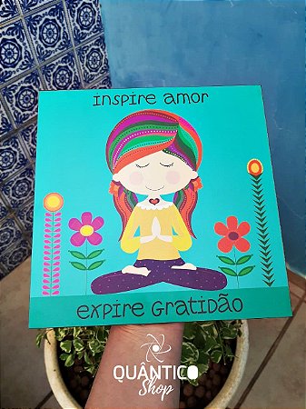 Placa Decorativa Meditação - Inspire Amor, Expire Gratidão