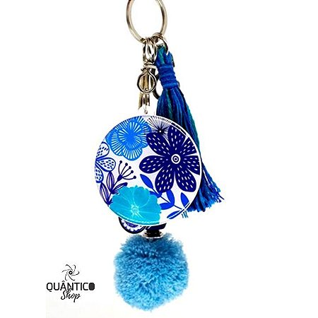 Chaveiro Flores Azul