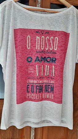 Camiseta O nosso santo bateu, o amo r da sua vida sou eu.