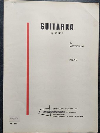 GUITARRA Opus 45 n° 2 - partituras para piano - Moszkowski