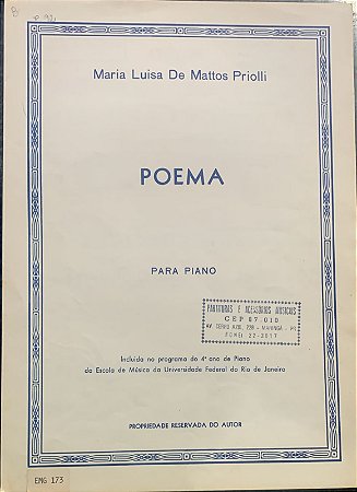 POEMA - partitura para piano - Maria Luisa de Mattos Priolli