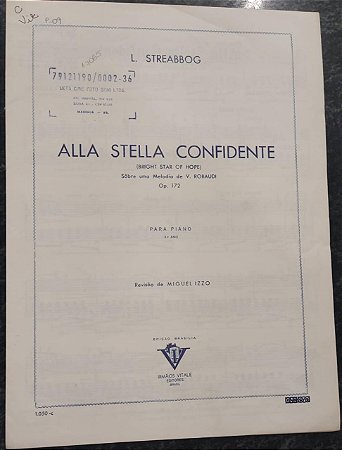 ALLA STELLA CONFIDENTE - partitura para piano - L. Streabbog