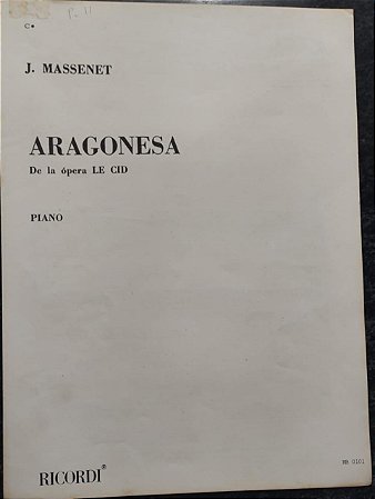 ARAGONESA - DE LA ÓPERA LE CID - partitura para piano - Massenet