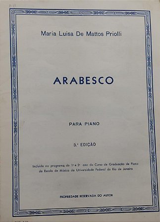 ARABESCO - partitura para piano - Maria Luisa de Mattos Priolli