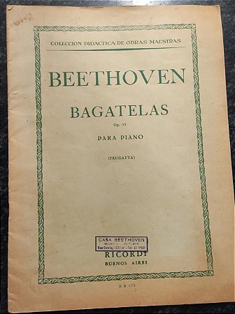 BAGATELAS OPUS 33 - partitura para piano - Beethoven