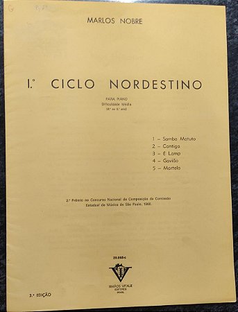 CICLO NORDESTINO N° 1 - partitura para piano - Marlos Nobre