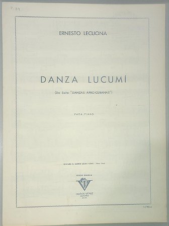 DANÇA LUCUMÍ - partitura para piano - Ernesto Lecuona