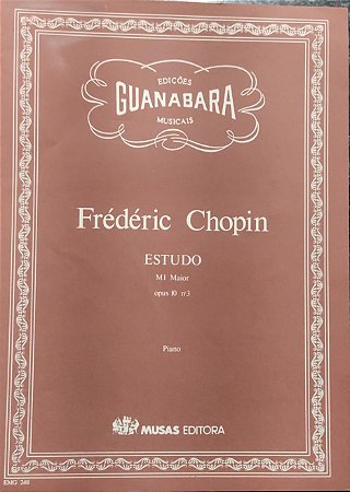 ESTUDO Opus 10 n° 3 - partitura para piano - Chopin