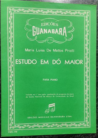 ESTUDO EM DÓ MAIOR - partitura para piano - Maria Luisa de Mattos Priolli