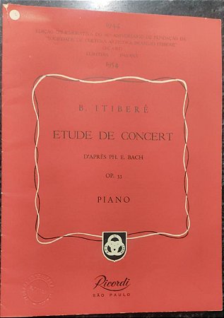 ETUDE DE CONCERT - D´apres ph. e. Bach - Basílio Itiberê
