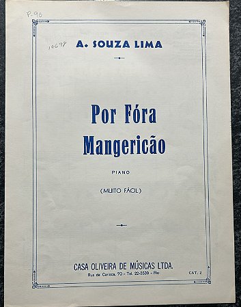 POR FORA MANGERICÃO - partituras para piano - Souza Lima