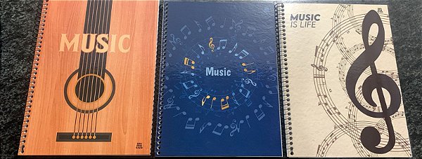 CADERNO DE MÚSICA PAUTADO - ANIMATIVA - Grande - Capa Dura
