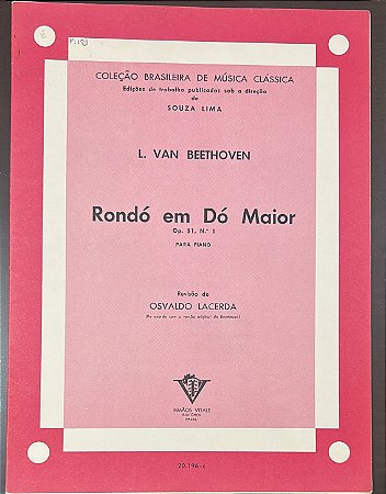 RONDÓ EM DÓ MAIOR Opus 51 n° 1 - partitura para piano - Beethoven