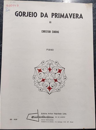 GORJEIO DA PRIMAVERA Opus 32 n° 3 - partitura para piano - Christian Sinding