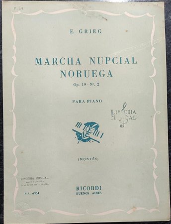 MARCHA NUPCIAL NORUEGA Opus 19 n° 2 - partitura para piano - Edvard Grieg