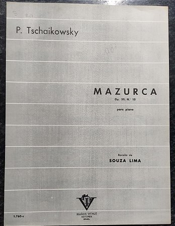 MAZURCA Opus 39 n° 10 - partitura para piano - Tschaikowsky