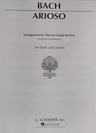 ARIOSO (Sinfonia da Cantata 156) - partitura para piano e flauta - Bach
