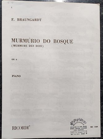 MURMÚRIO DO BOSQUE OPUS 6 - partitura de piano - Fridolin Braungardt