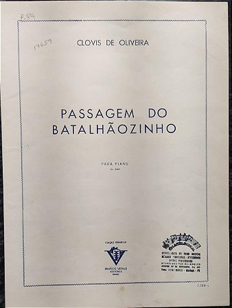 PASSAGEM DO BATALHÃOZINHO - partitura para piano - Clovis de Oliveira