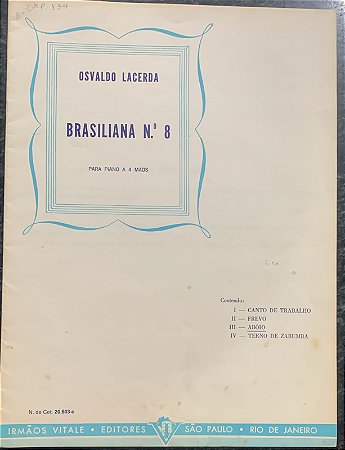 ABÔIO - Brasiliana n° 8 - partitura para piano a 4 mãos - Osvaldo Lacerda