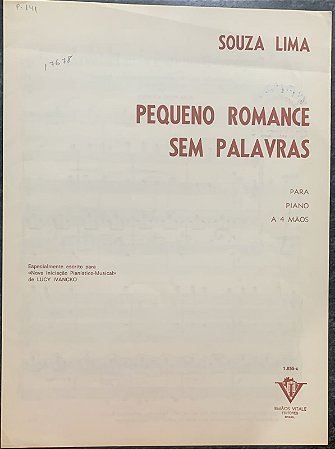 PEQUENO ROMANCE SEM PALAVRAS - partitura para piano a 4 mãos - Souza Lima