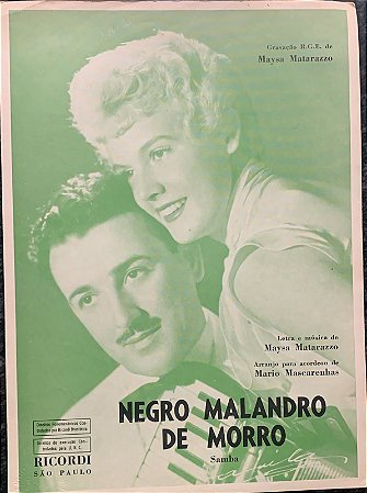 NEGRO MALANDRO DE MORRO - partitura para acordeon - Maysa Matarazzo