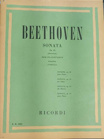 BEETHOVEN - SONATA N° 8 OPUS 13 - PATETICA - partitura para piano