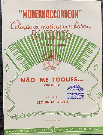 NÃO ME TOQUES - partitura para acordeon - Zequinha Abreu