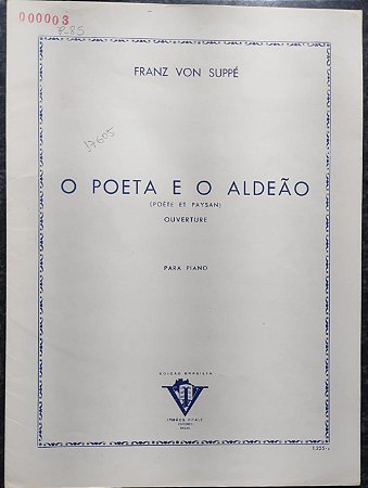 O POETA E O ALDEÃO (Poête et Paysan) - partitura para piano - Franz Von Suppé