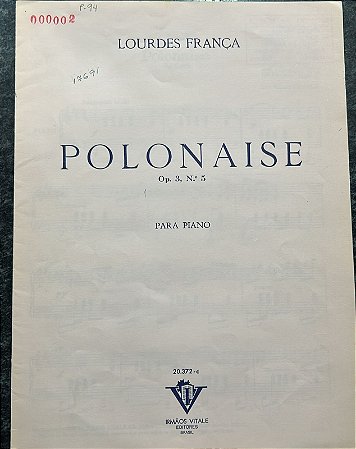 POLONAISE Opus 3 n° 5 - partitura para piano - Lourdes França