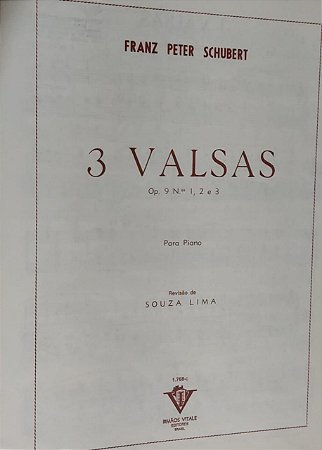 3 VALSAS OPUS 9 N° 1, 2 E 3 - partitura para piano - Franz Peter Schubert