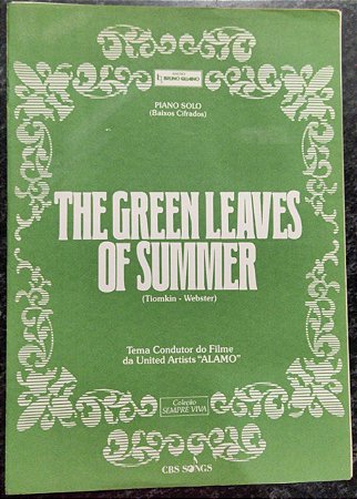 THE GREEN LEAVES OF SUMMER - partitura para piano solo - Dimitri Tiomkin e Paul Francis Webster