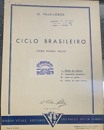 PLANTIO DO CABOCLO - Ciclo Brasileiro - partitura para piano - Villa-Lobos