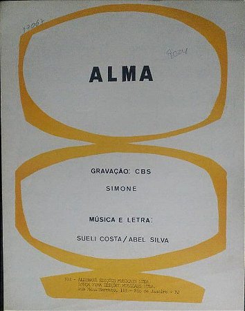 PARTITURA PARA PIANO: ALMA - gravação Simone